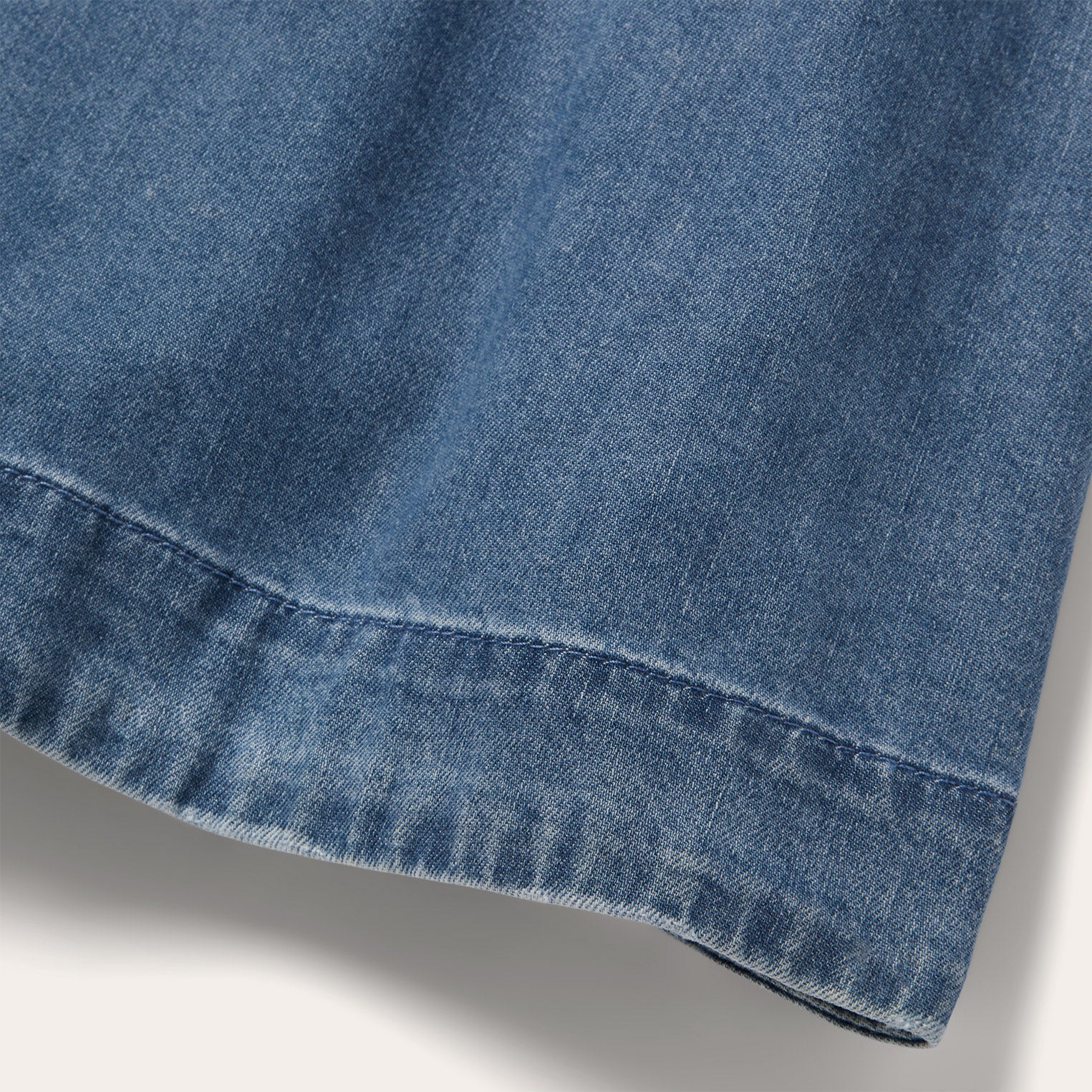 Denim Button Front Shirt Dress Blue