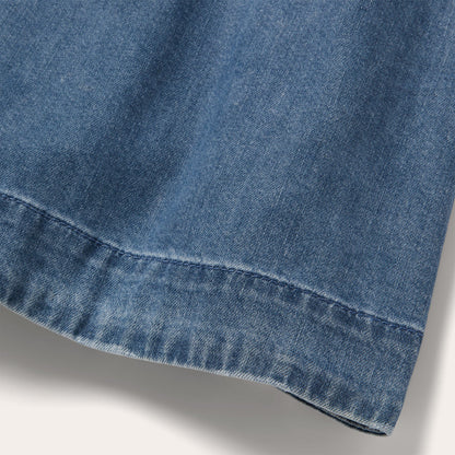 Denim Button Front Shirt Dress Blue
