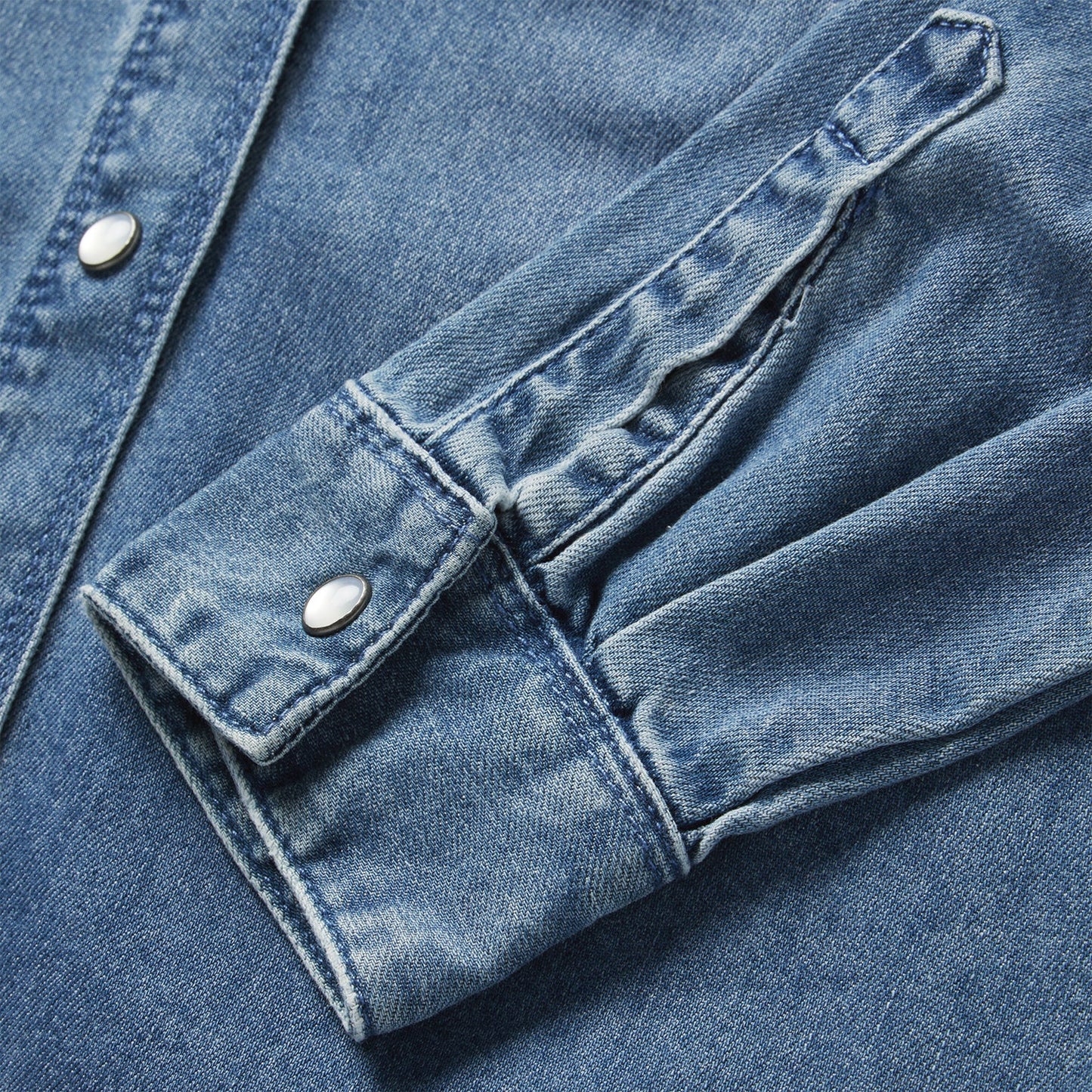 Denim Button Front Shirt Dress Blue