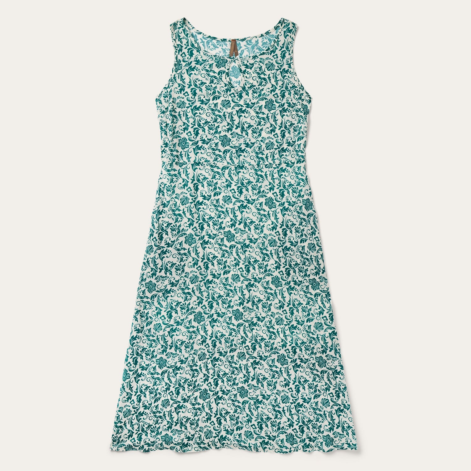 Jade Floral Print Sleeveless Dress Green