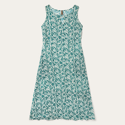 Jade Floral Print Sleeveless Dress Green