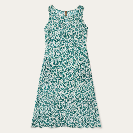 Jade Floral Print Sleeveless Dress Green
