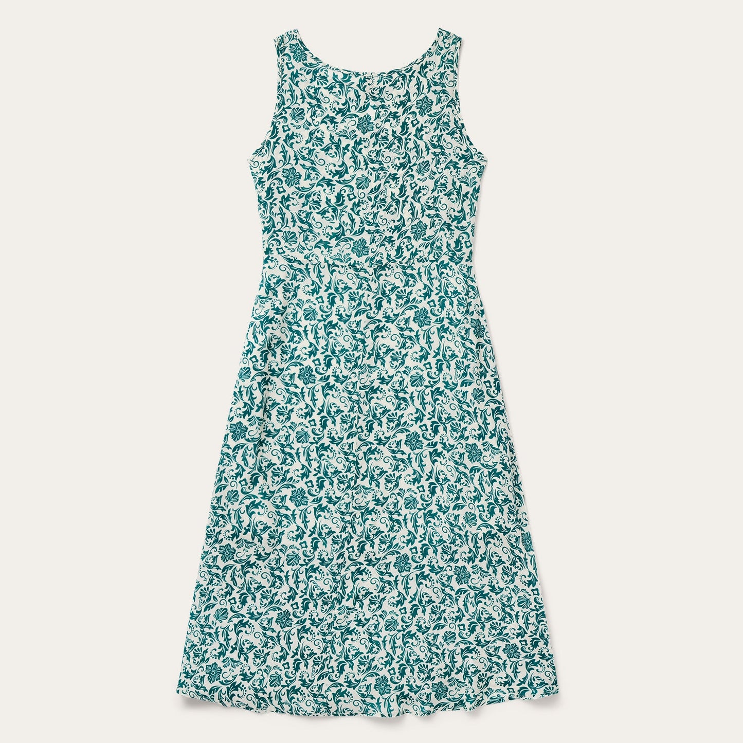 Jade Floral Print Sleeveless Dress Green