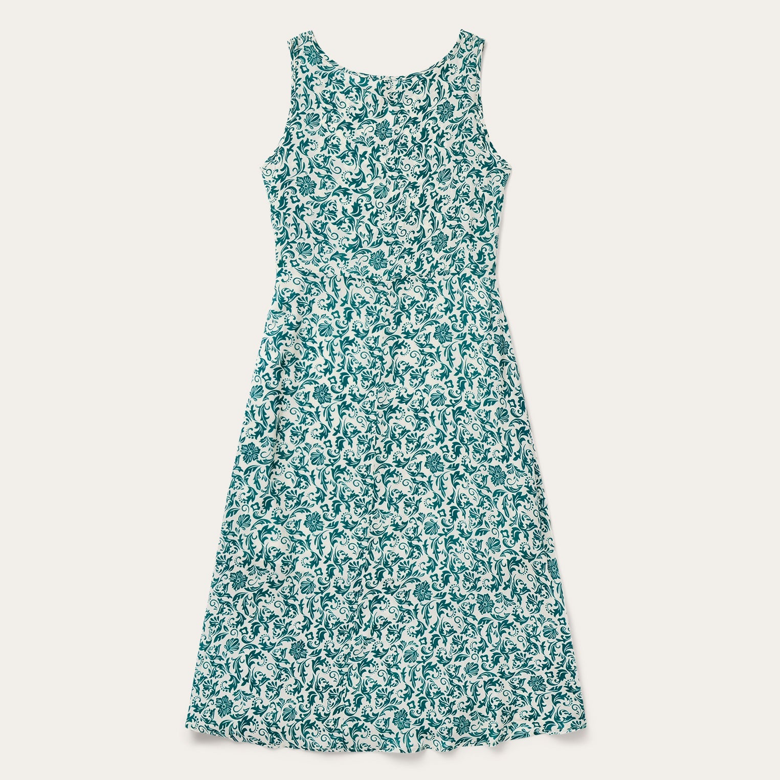 Jade Floral Print Sleeveless Dress Green