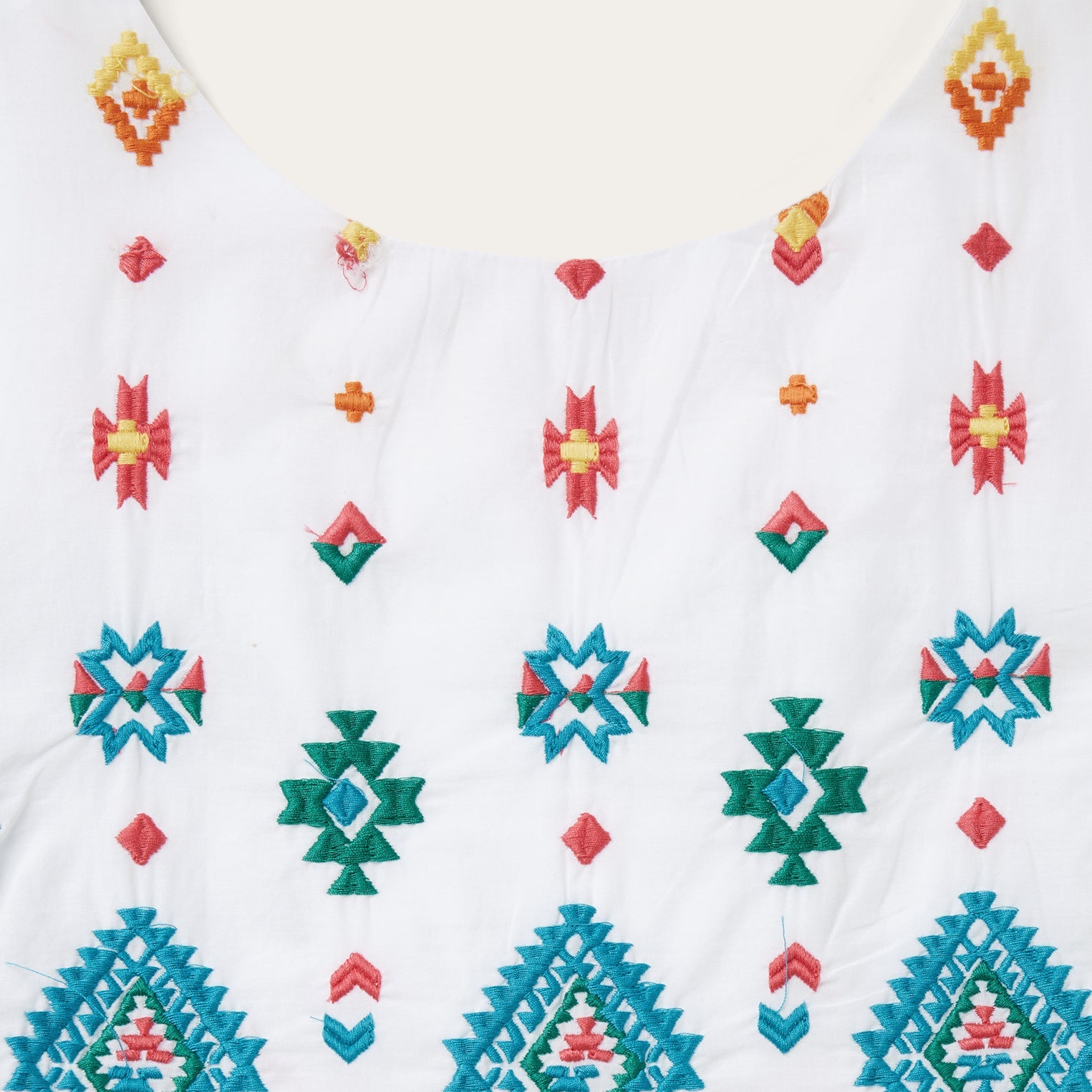 Bright Schiffli Embroidered White Cotton Lawn Dress White