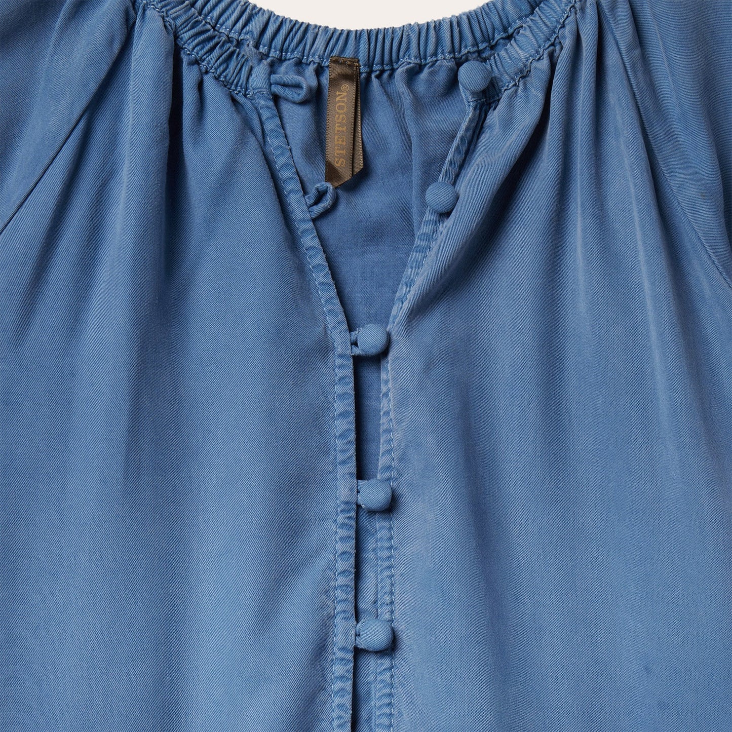 Denim Long Three Tiered Dress Blue