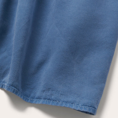 Denim Long Three Tiered Dress Blue
