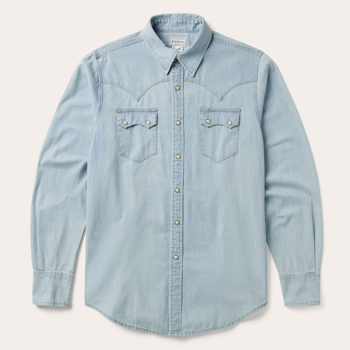 Light Blue Denim Western Shirt Blue