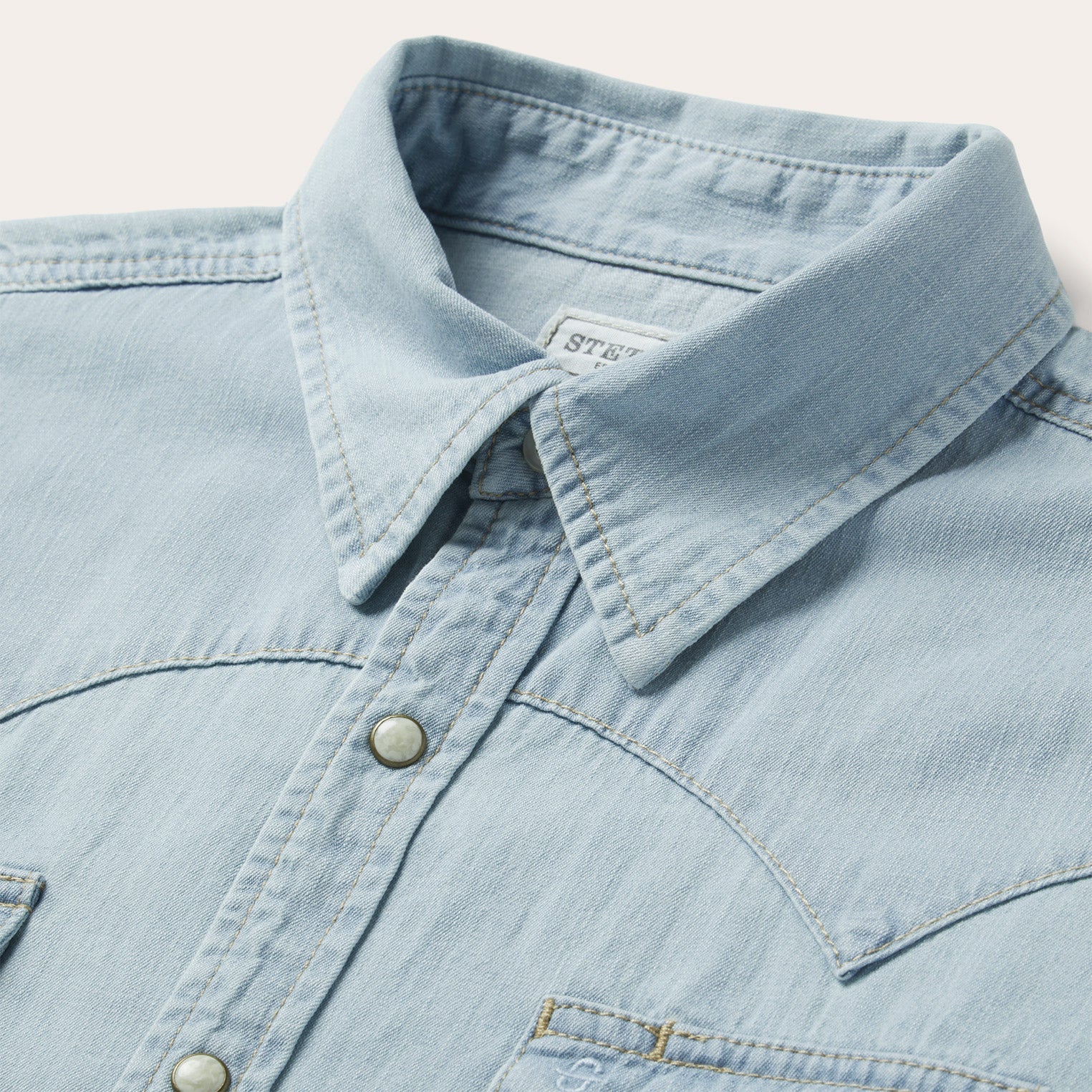 Light Blue Denim Western Shirt Blue