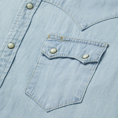 Light Blue Denim Western Shirt Blue