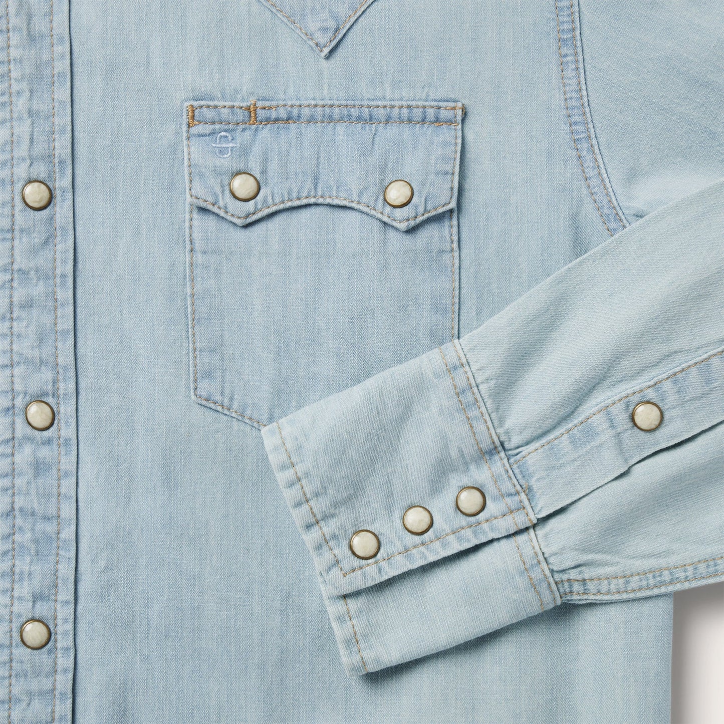 Light Blue Denim Western Shirt Blue