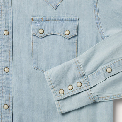 Light Blue Denim Western Shirt Blue