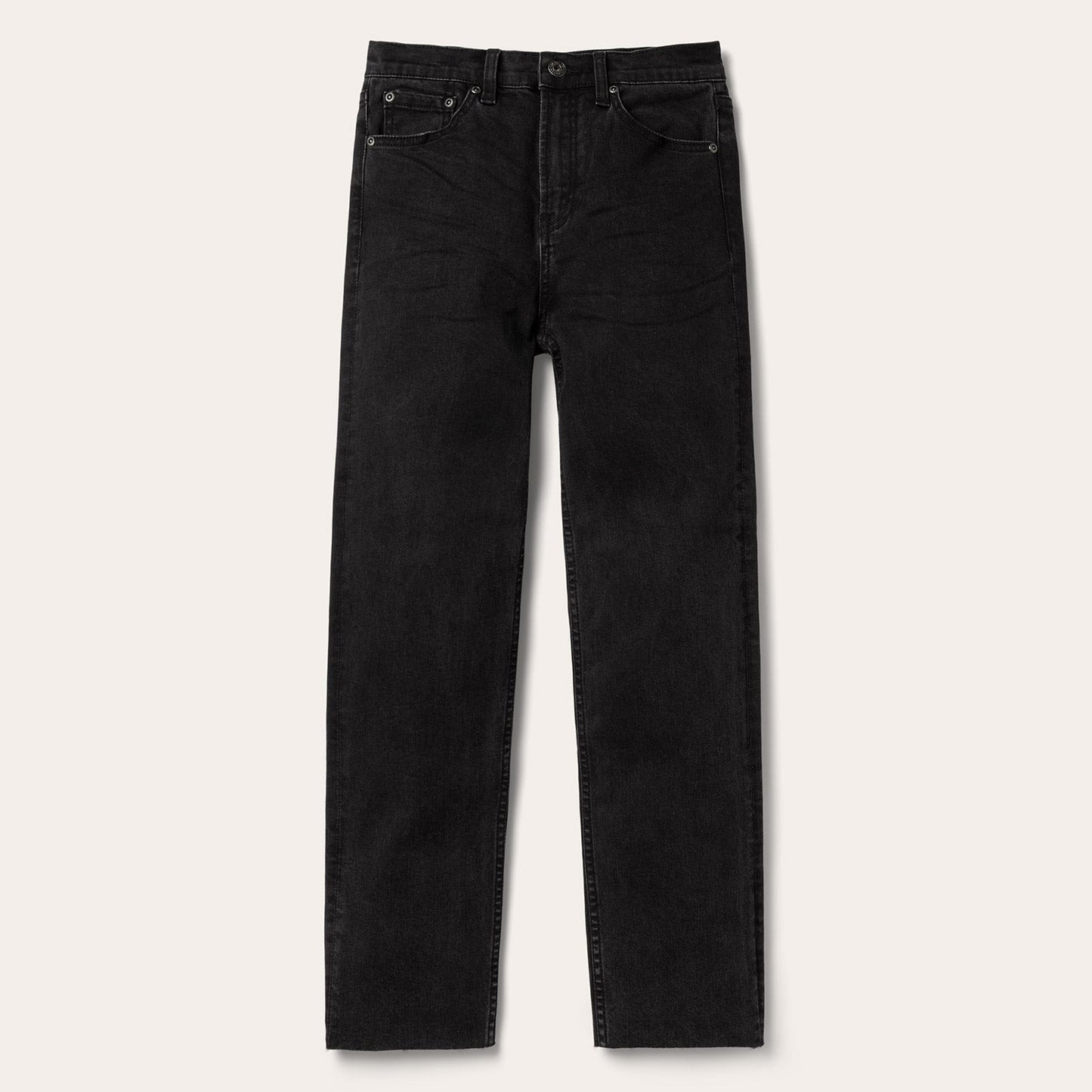 915 High Rise Straight Fit Crop Jeans Black