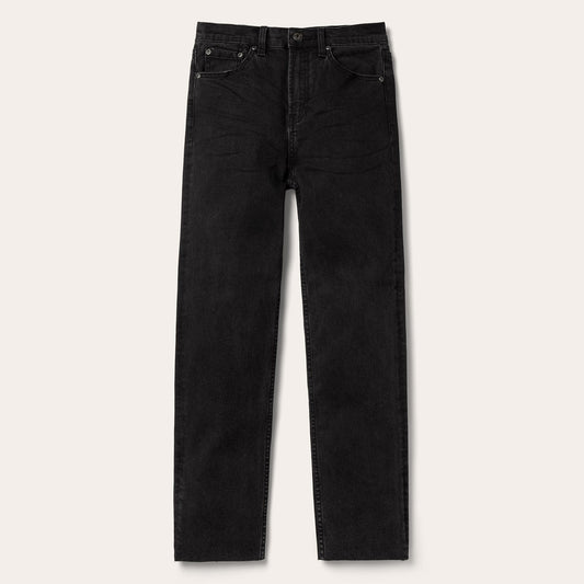 915 High Rise Straight Fit Crop Jeans Black