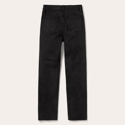915 High Rise Straight Fit Crop Jeans Black