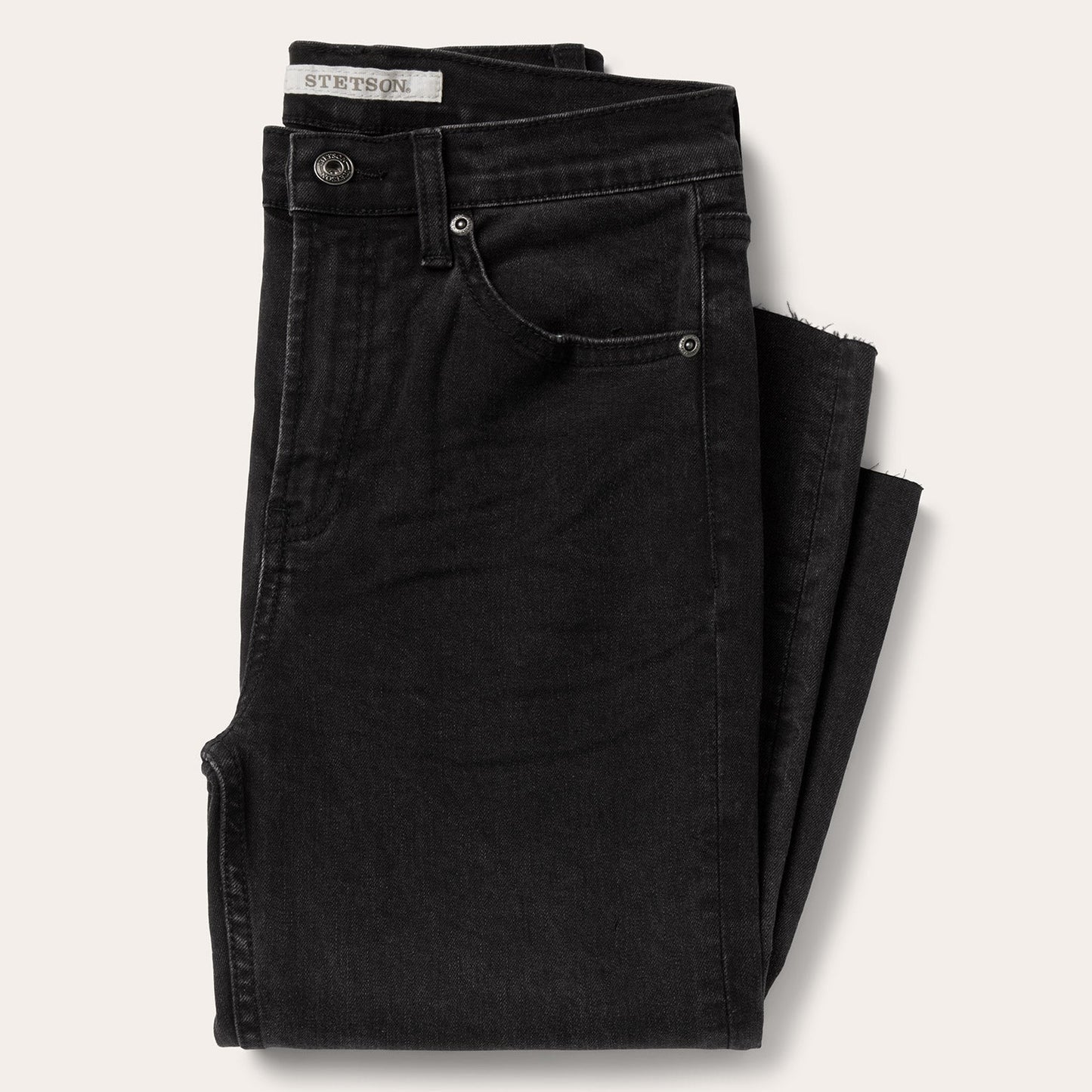 915 High Rise Straight Fit Crop Jeans Black