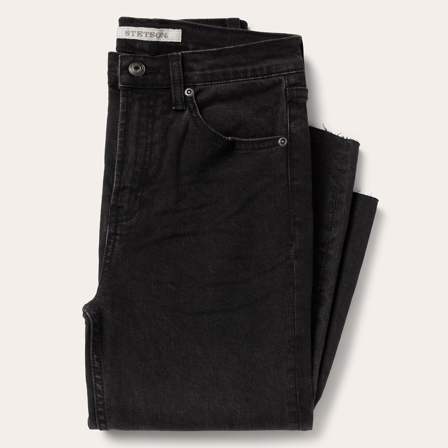 915 High Rise Straight Fit Crop Jeans Black