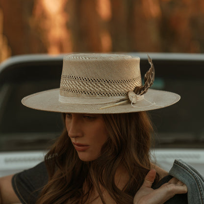 Batterson Straw Hat Ivory/Tan