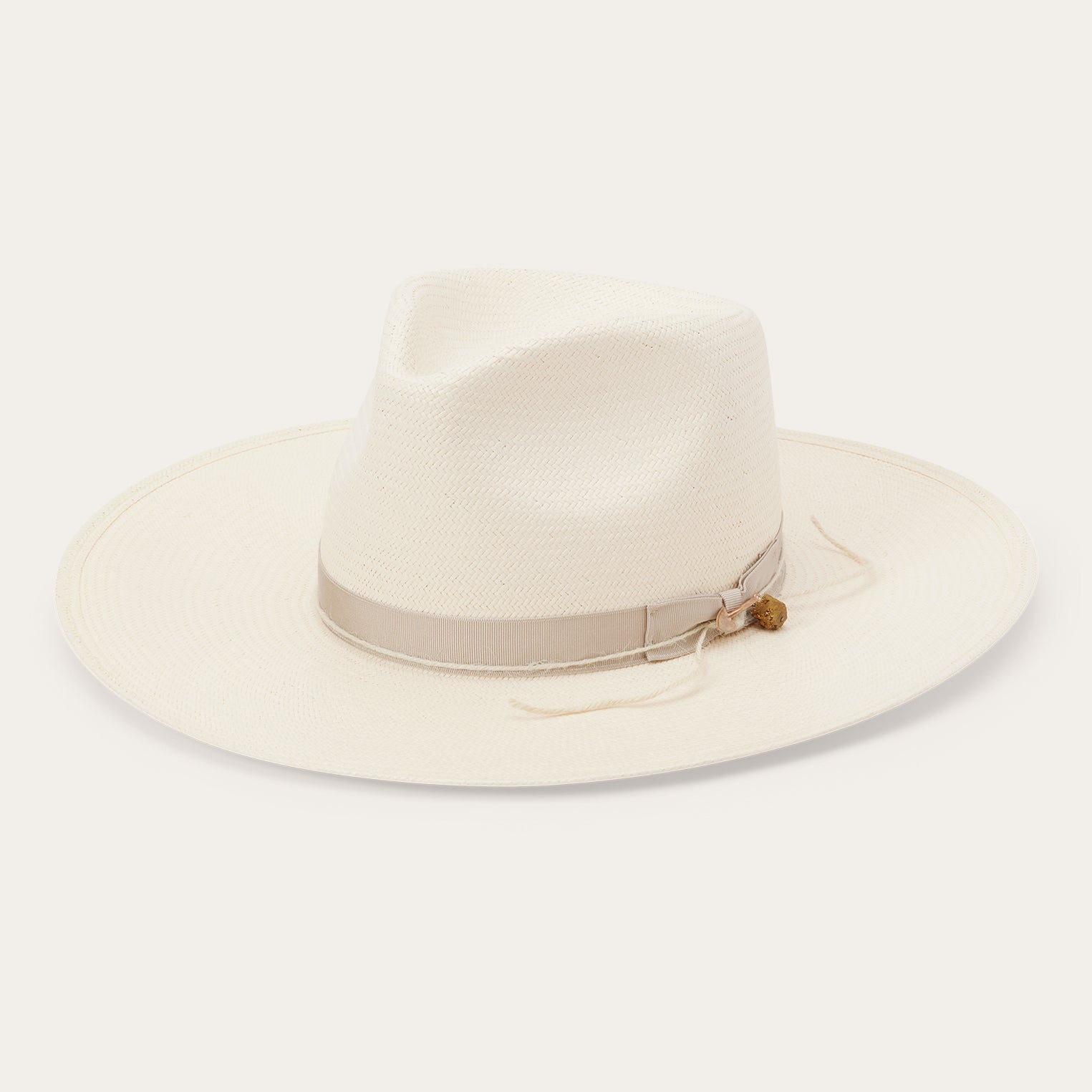 JW Marshall Straw Flat Brim Hat Natural