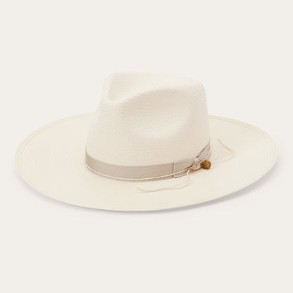 JW Marshall Straw Flat Brim Hat Natural