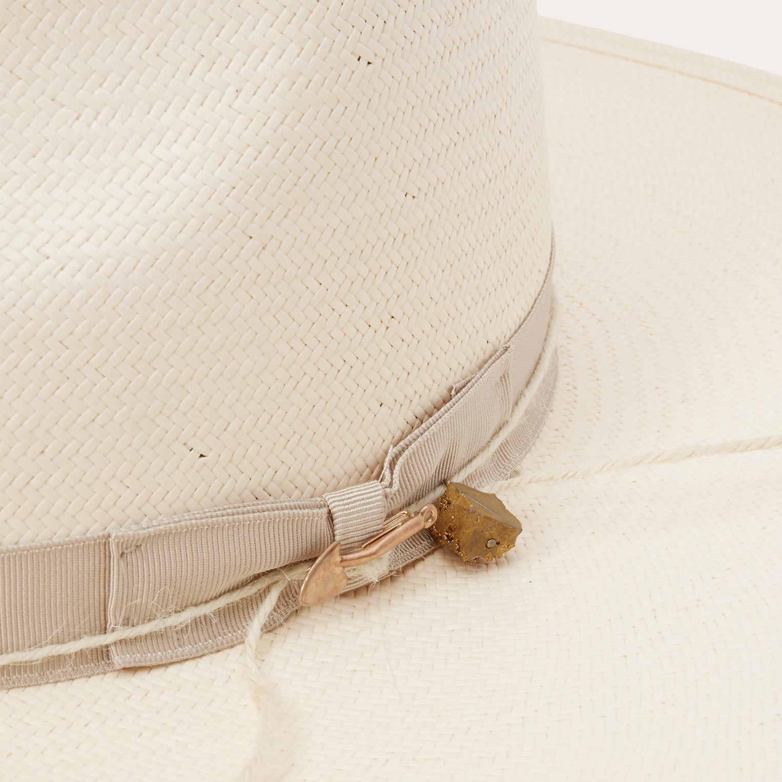 JW Marshall Straw Flat Brim Hat Natural