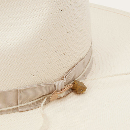 JW Marshall Straw Flat Brim Hat Natural