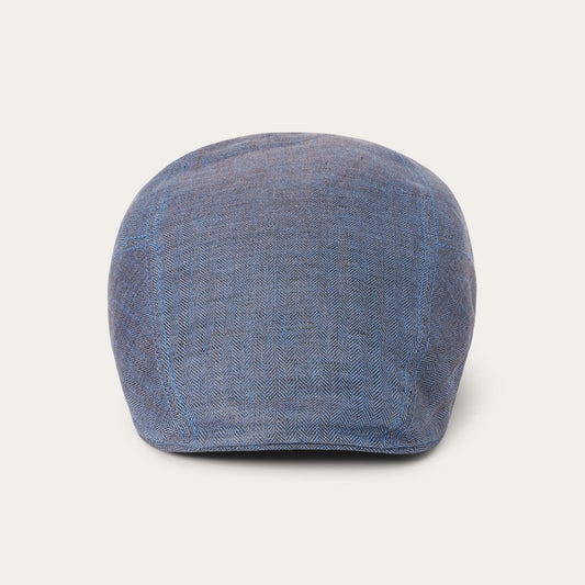 Herringbone Linen Ivy Cap Blue Herringbone