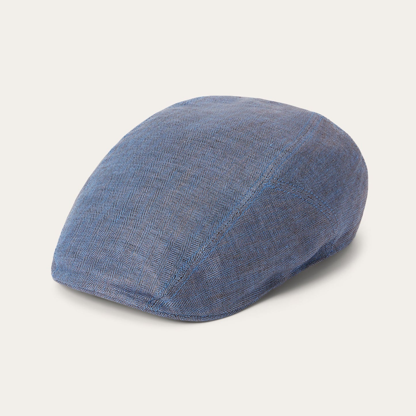 Herringbone Linen Ivy Cap Blue Herringbone