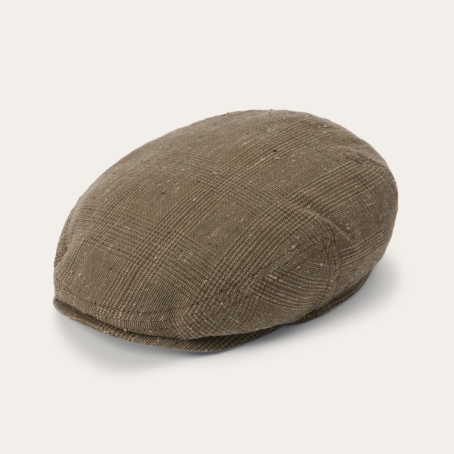 Glen Check Linen/Silk Kent Cap Olive Check