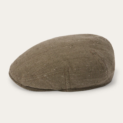 Glen Check Linen/Silk Kent Cap Olive Check