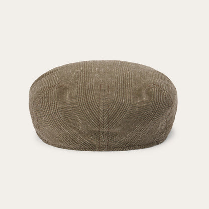 Glen Check Linen/Silk Kent Cap Olive Check