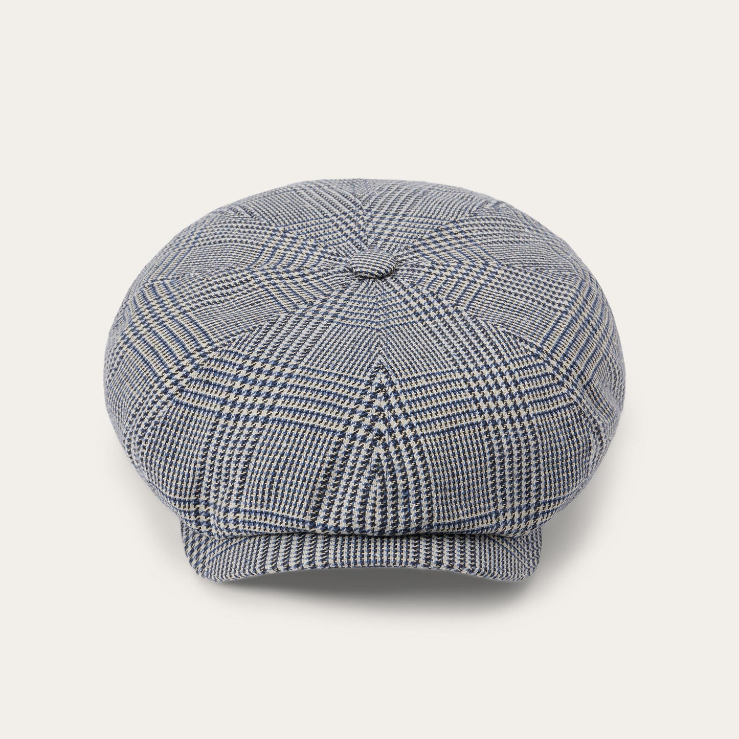 Glen Check Silk/Cotton 8-Panel Cap Blue Check
