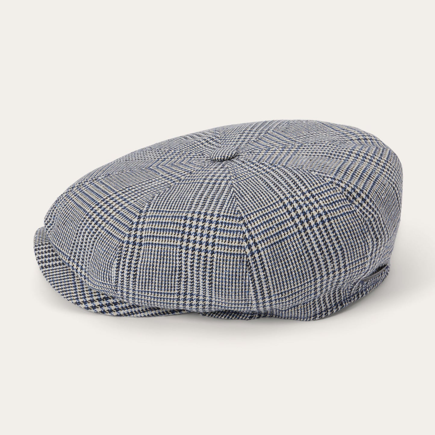 Glen Check Silk/Cotton 8-Panel Cap Blue Check