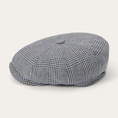 Glen Check Silk/Cotton 8-Panel Cap Blue Check