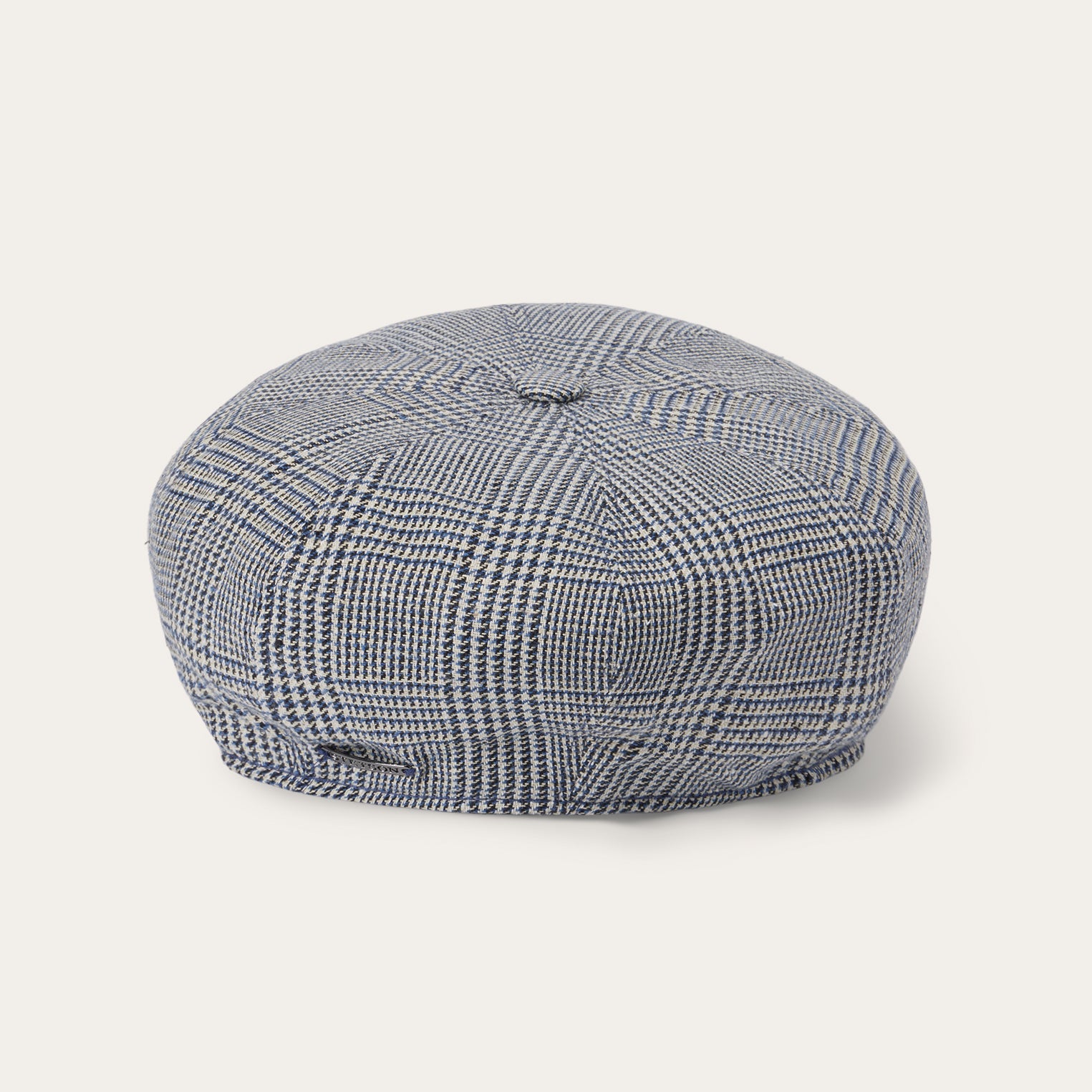 Glen Check Silk/Cotton 8-Panel Cap Blue Check
