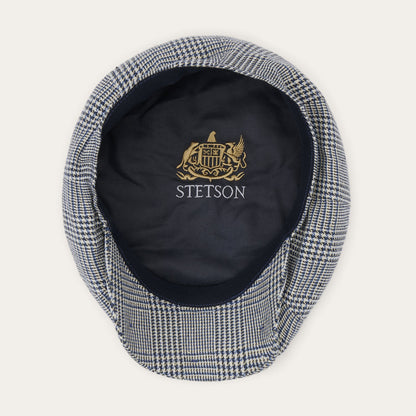 Glen Check Silk/Cotton 8-Panel Cap Blue Check