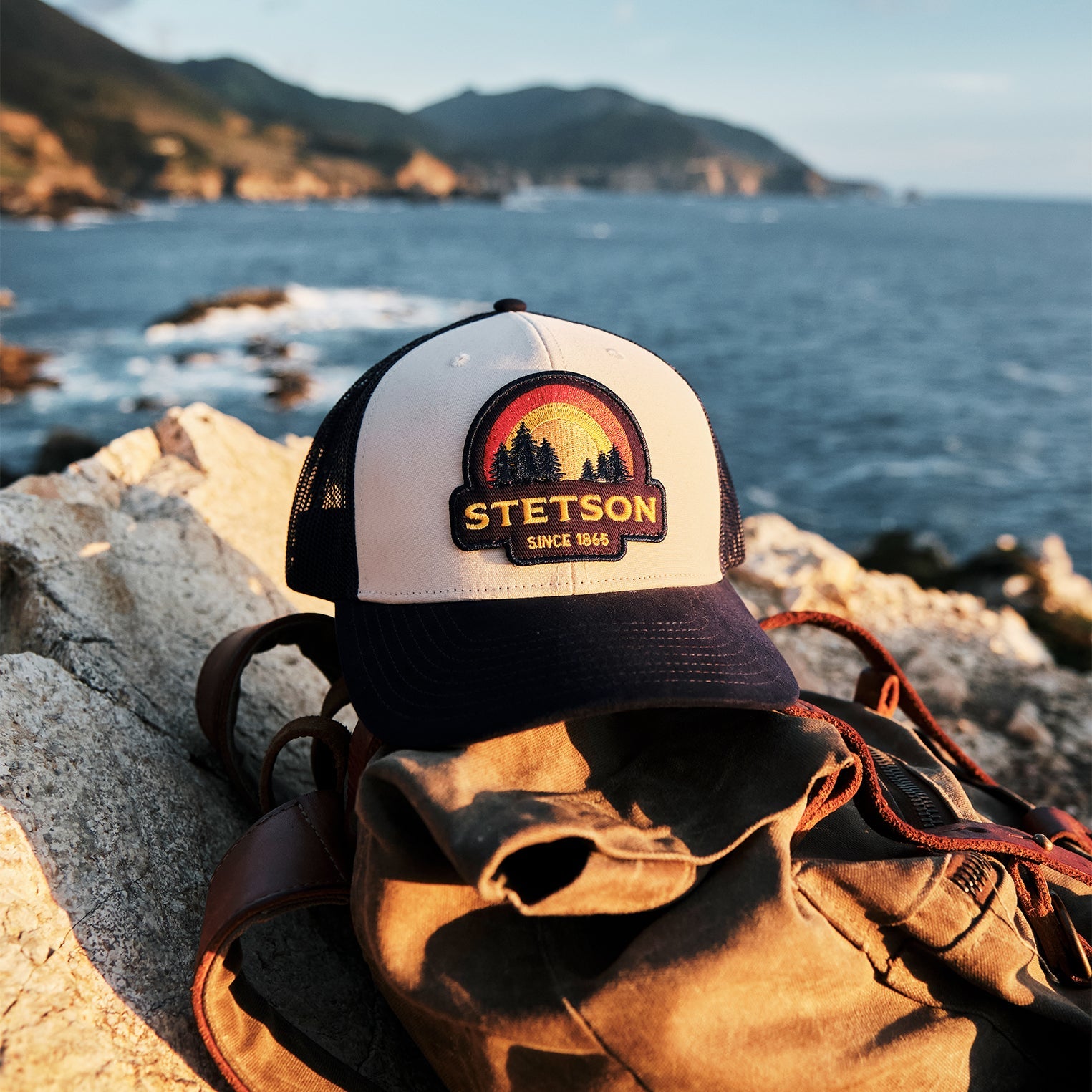 Cream Sunset Trucker Cap Cream
