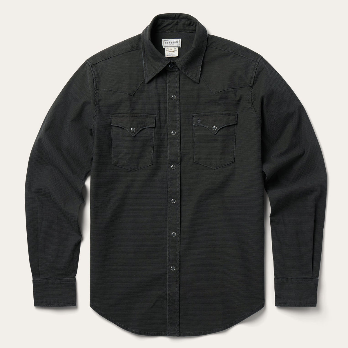 Charcoal Corded Denim Shirt Grey