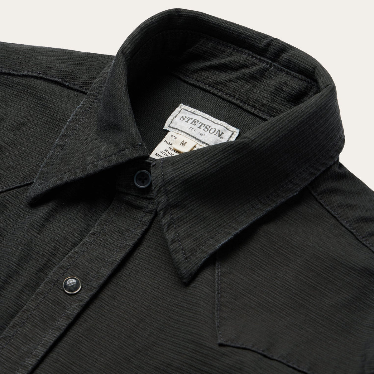 Charcoal Corded Denim Shirt Grey
