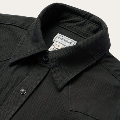 Charcoal Corded Denim Shirt Grey