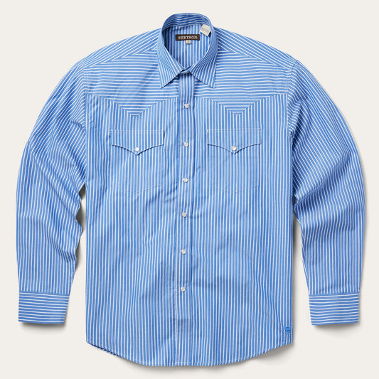 Blue Western Stripe Shirt Blue