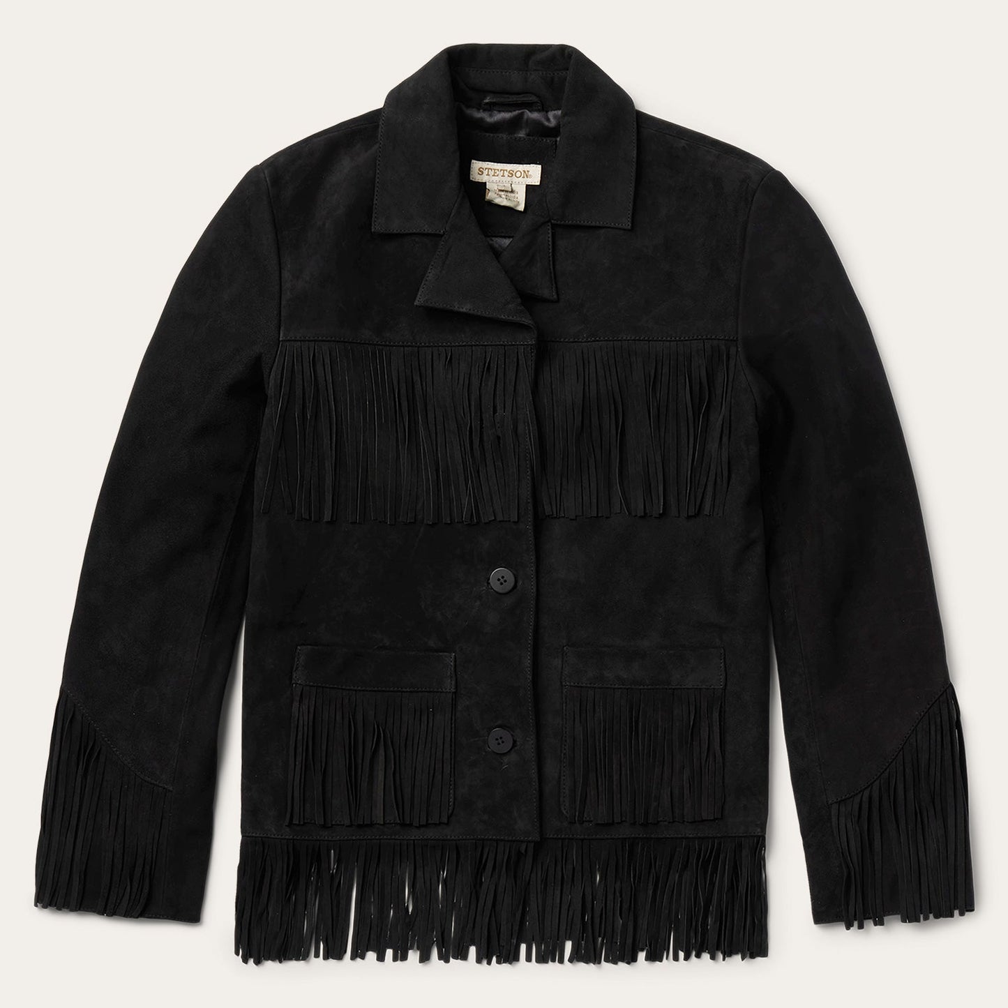 Fringe Suede Jacket Black