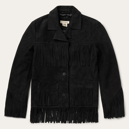 Fringe Suede Jacket Black
