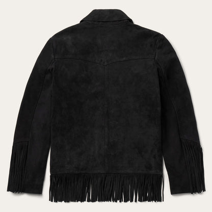 Fringe Suede Jacket Black