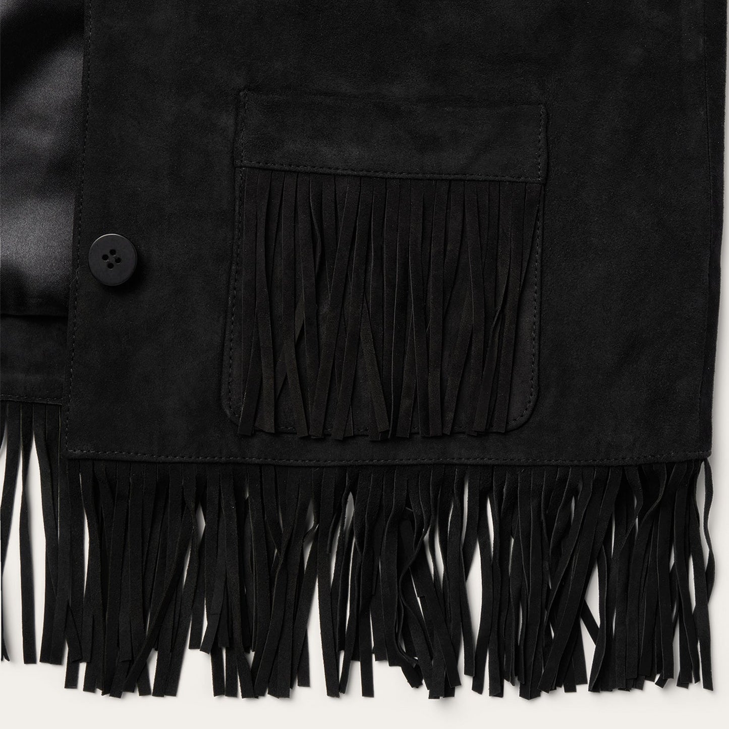 Fringe Suede Jacket Black
