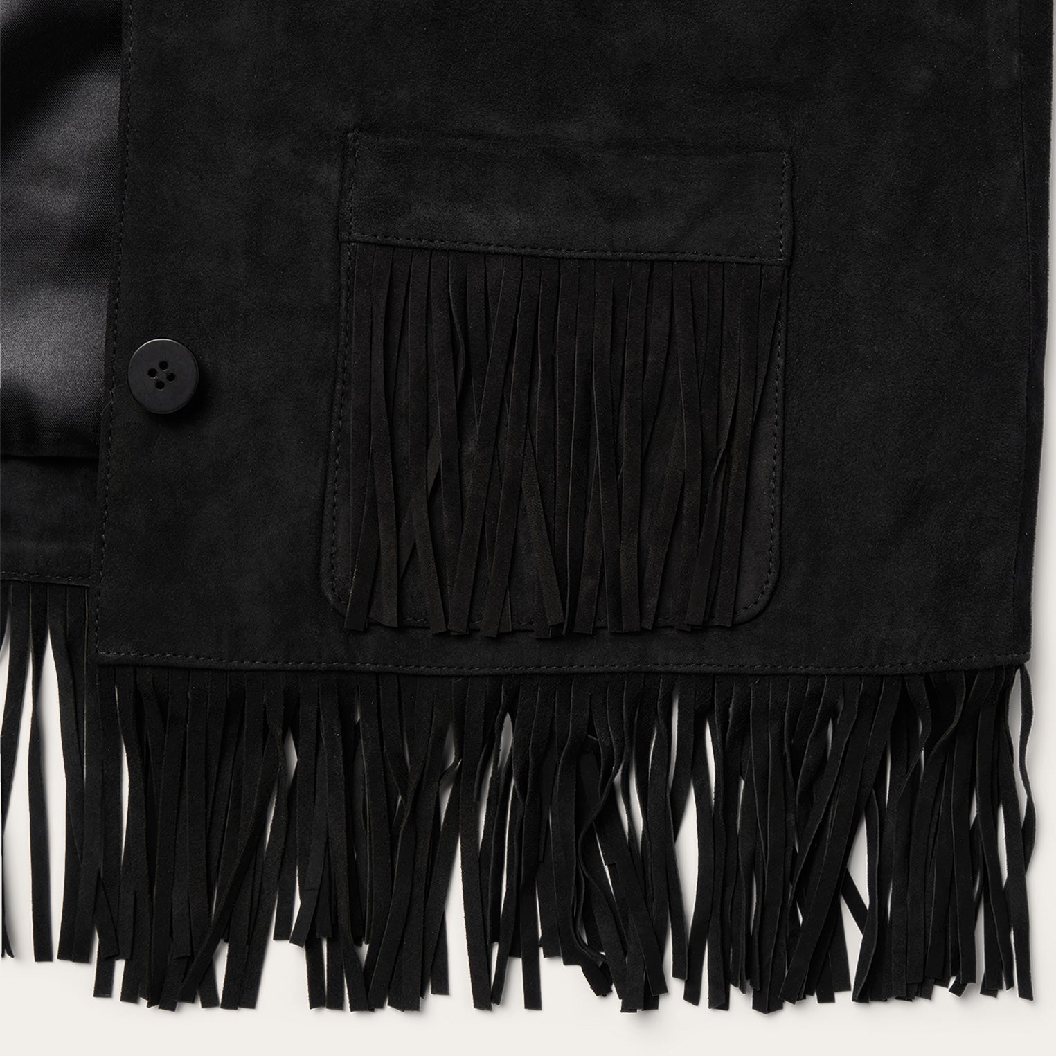 Fringe Suede Jacket Black