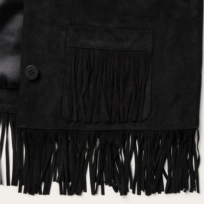 Fringe Suede Jacket Black