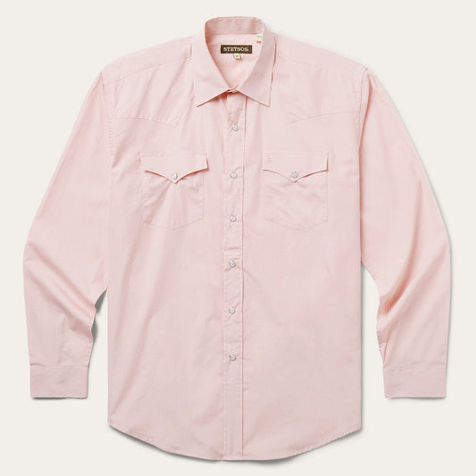 Pink End-On-End Western Shirt Pink