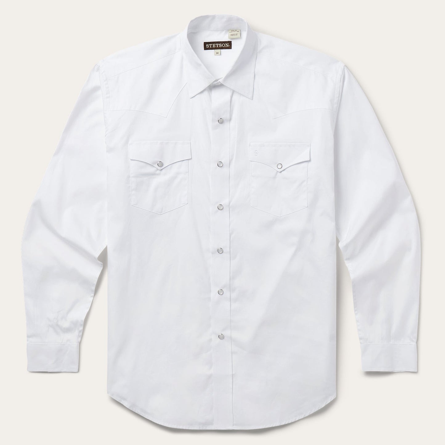 White Pinpoint Oxford Western Shirt White