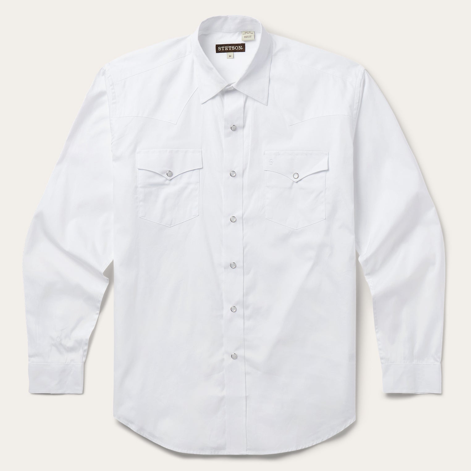White Pinpoint Oxford Western Shirt White